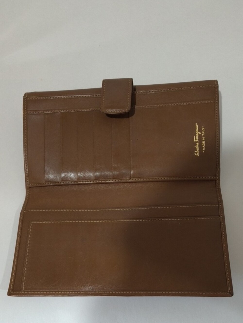 Ferragamo Brown Leather Envelope Wallet - Picture 4 of 15
